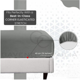 Gc Gaveno Cavailia Percale Deep Fitted Sheet Double Charcoal Extra Deep Pocket 16 Inch (40 Cm) - thumbnail 5