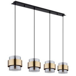 Luminosa Lighting Luminosa Milley Bar Pendant Ceiling Light Matt Black Glass Shade 4X E27 - thumbnail 2