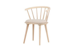 Set Of 2 Bobby Beige Dining Chairs With Cushion - Whitewash Rubber Wood - D53Xw55Xh76Cm, Seat Height 45Cm - thumbnail 2