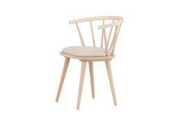 Set Of 2 Bobby Beige Dining Chairs With Cushion - Whitewash Rubber Wood - D53Xw55Xh76Cm, Seat Height 45Cm - thumbnail 3