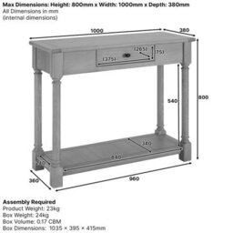 The Furniture Market Classic Oak Small Console Table With 1 Drawer - thumbnail 9