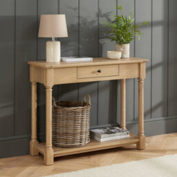 The Furniture Market Classic Oak Small Console Table With 1 Drawer