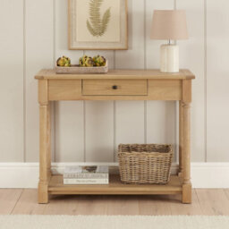 The Furniture Market Classic Oak Small Console Table With 1 Drawer - thumbnail 5