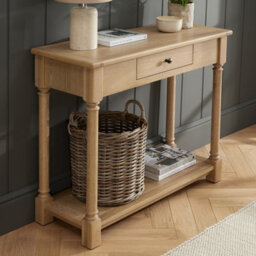 The Furniture Market Classic Oak Small Console Table With 1 Drawer - thumbnail 3