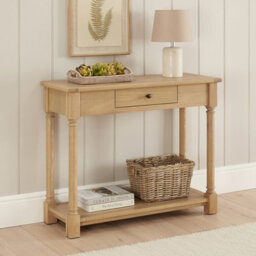 The Furniture Market Classic Oak Small Console Table With 1 Drawer - thumbnail 4