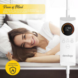 Devology Fully Fitted Mattress Cover Heated Electric Blanket - Elastic Straps - Machine Washable - Easy Fit - King - 150X200Cm - thumbnail 4