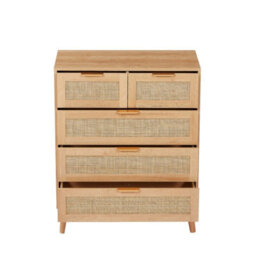 Rattan Chest Of 5 Drawers, 3+2 Drawers Storage Cabinet - thumbnail 4