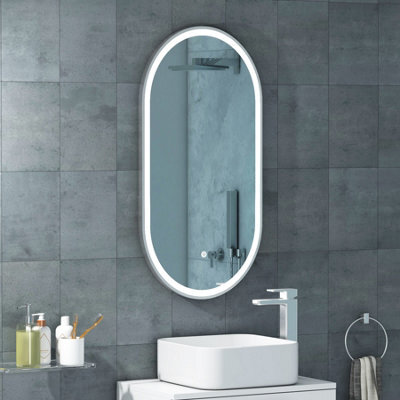 Royal Bathrooms Elite 450 X 900mm Chrome Led Illuminated Framed Capsule Bathroom Mirror - Anti-Fog - image 1