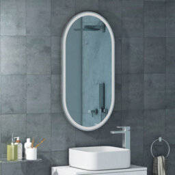 Royal Bathrooms Elite 450 X 900mm Chrome Led Illuminated Framed Capsule Bathroom Mirror - Anti-Fog - thumbnail 2