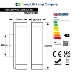 Long Life Lamps Company Outdoor Led Wall Light Natural White 4000K Stainless Steel Opal Zlc377 - thumbnail 2