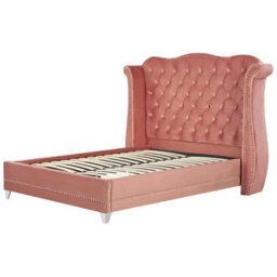 Beliani Bed Velvet Ayette 160 X 200 Cm (Eu King Size) Pink - thumbnail 5