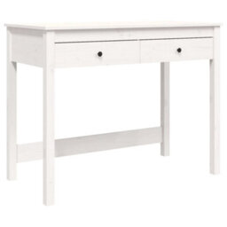 Berkfield Elegant Desk With Drawers White 100X50X78 Cm Solid Wood Pine