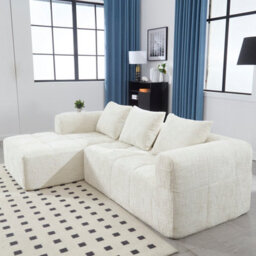 Matteo Oversized Cloud Modular L-Shape Chenille Sofa - Beige - thumbnail 6