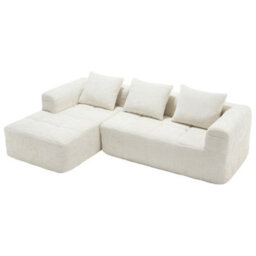 Matteo Oversized Cloud Modular L-Shape Chenille Sofa - Beige - thumbnail 9