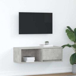Berkfield Tv Cabinet Concrete Grey 80X31X25.5 Cm Engineered Wood - thumbnail 1