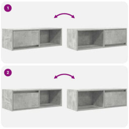 Berkfield Tv Cabinet Concrete Grey 80X31X25.5 Cm Engineered Wood - thumbnail 9