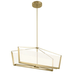 Luminosa Lighting Elstead Kichler Calters Integrated Led Bar Pendant Ceiling Light Champagne Gold, 3000K
