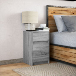 Vidaxl Bedside Cabinet With Led Lights Grey Sonoma Engineered Wood - thumbnail 4