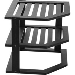 Black 3-Tier Bamboo Corner Shelf Kitchen Storage Rack - thumbnail 6