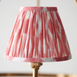 Loops Elegant Aged Brass And Coral Pink Fabric Ceiling Pendant Light For Stylish Home Decor - thumbnail 5