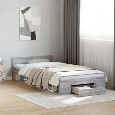 Walplus Modern Engineered Wood Bed Frame With Storage Drawers And Plywood Slatted Base - image 1