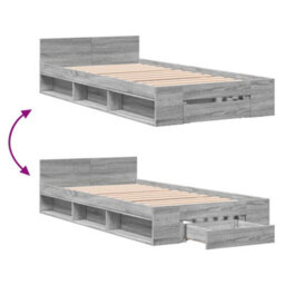Walplus Modern Engineered Wood Bed Frame With Storage Drawers And Plywood Slatted Base - thumbnail 7