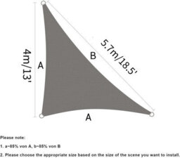 Grey 4X4X5.7M Oxford Shade Sail - thumbnail 2