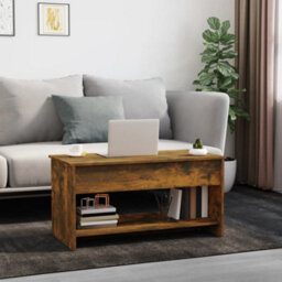 Berkfield Coffee Table Smoked Oak 102X50X52.5 Cm Engineered Wood - thumbnail 3