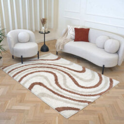 The Rugs Moodi Shaggy Light Beige/terra Sunhaze Rug Runner Striped Thick High Pile For Living Rooms, Bedrooms, Hallways, Kitchens - thumbnail 8