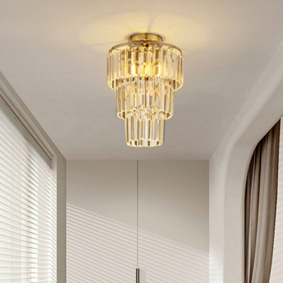 Darphe 30Cmdia X 35Cmh Ceiling Crystal Chandelier, 3 Ring Crystal Ceiling Chandelier - image 1