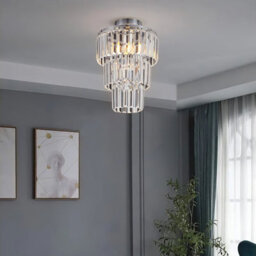 Darphe 30Cmdia X 35Cmh Ceiling Crystal Chandelier, 3 Ring Crystal Ceiling Chandelier - thumbnail 5