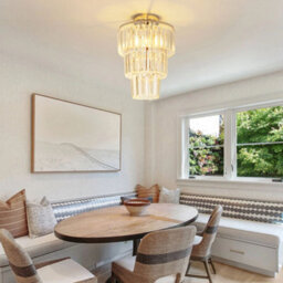 Darphe 30Cmdia X 35Cmh Ceiling Crystal Chandelier, 3 Ring Crystal Ceiling Chandelier - thumbnail 2