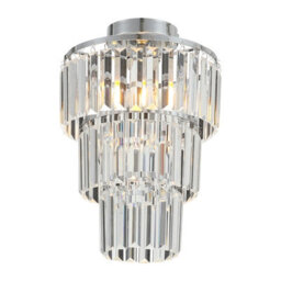 Darphe 30Cmdia X 35Cmh Ceiling Crystal Chandelier, 3 Ring Crystal Ceiling Chandelier - thumbnail 4