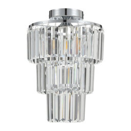 Darphe 30Cmdia X 35Cmh Ceiling Crystal Chandelier, 3 Ring Crystal Ceiling Chandelier - thumbnail 3