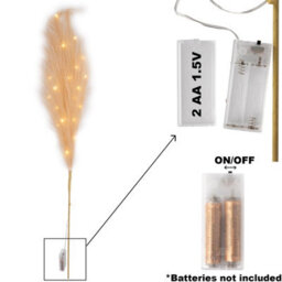 Shatchi 100Cm Prelit Champagne Pampas Grass Warm White Leds Battery-Operated Christmas Artificial Flowers Decorations - thumbnail 2