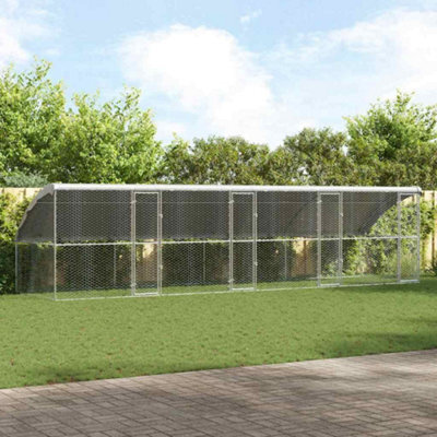 Vidaxl Dog Kennel 4 Pcs Silver 8 X 2 X 2 M Galvanised Steel - image 1