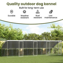 Vidaxl Dog Kennel 4 Pcs Silver 8 X 2 X 2 M Galvanised Steel - thumbnail 7