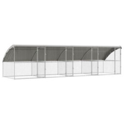 Vidaxl Dog Kennel 4 Pcs Silver 8 X 2 X 2 M Galvanised Steel - thumbnail 2