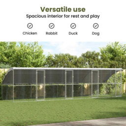 Vidaxl Dog Kennel 4 Pcs Silver 8 X 2 X 2 M Galvanised Steel - thumbnail 9
