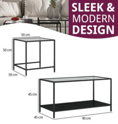 Hallowood Furniture Bewdley Metal Nesting Coffee Tables - thumbnail 3