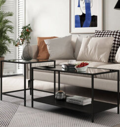 Hallowood Furniture Bewdley Metal Nesting Coffee Tables - thumbnail 1