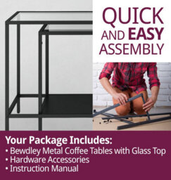 Hallowood Furniture Bewdley Metal Nesting Coffee Tables - thumbnail 7
