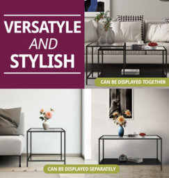 Hallowood Furniture Bewdley Metal Nesting Coffee Tables - thumbnail 5