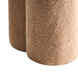 Beliani Beige Bouclé Pouffe Round Footstool 40 X 40 X 45 Cm - thumbnail 5
