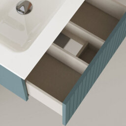 Banyetti Linea Ocean Blue Ribbed Wall Hung Vanity Unit 600mm X 390mm - thumbnail 4