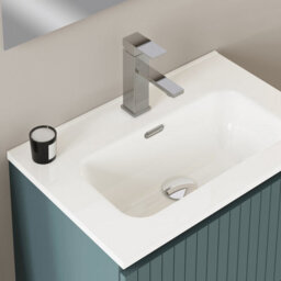 Banyetti Linea Ocean Blue Ribbed Wall Hung Vanity Unit 600mm X 390mm - thumbnail 3