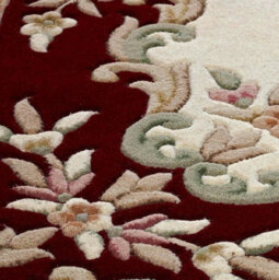Handmade Bordered Floral Easy To Clean Cream Red Traditional Wool Rug For Living Room & Bedroom-200Cm X 285Cm - thumbnail 3