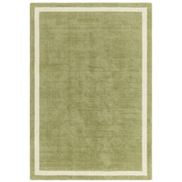 Green Plain Handmade Bordered 7mm Pile Stain-Resistant Rug For Bedroom, & Dining Room, Plain Wool Rug-160Cm X 230Cm - thumbnail 8
