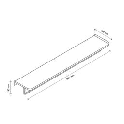 GoodHome Elland Matt Black Wall-Mounted Bathroom Shelf (D)12Cm (H)9Cm (L)60Cm - thumbnail 3