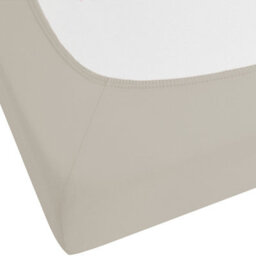 Beliani Fitted Sheet Janbu Cotton 200 X 200 Cm Taupe - thumbnail 5